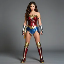 professional full body photograph of elizabeth olsen as wonder woman.  Extremely detailed. 8k