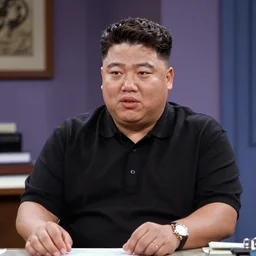 Kim Jong Un on a episode of Seinfeld, 1990s sitcom, photographic still, panavision