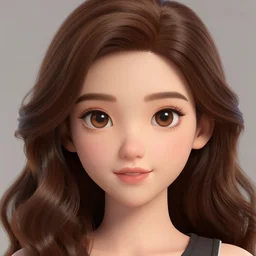 clash of clans troop but female, with brown hair and brown eyes, wavy hair, cute, high detail, nice lips,