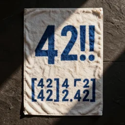 a towel with the number!! 4 2!! 4 2, | 4 2 | [ 4 2 ] 4 2 4 2 4 2 written on it,!! forty two!!