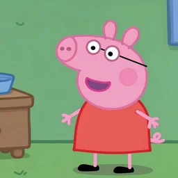 peppa pig as a meth addict, realistic, cinematic shot, photorealistic, depth of field