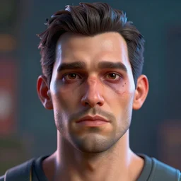 uncanny valley face portrait of a 3 d modeled man, rendered in bryce 3 d and daz, ray - tracing, vibrant color, depth of field, cinematic lighting, sharp focus, rule of thirds, creepy, trending on artstation