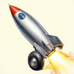 a detailed painting of a martian hot - rod rocket blasting off, by moebius and geof darrow, wlop, tooth wu cinematic, concept art, detailed, intricate lines, trending on artstation