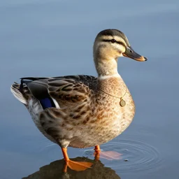 duck wearing a necklace