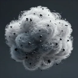 a massive cloud of little black nanobots, Cyberpunk, Sci-fi Art