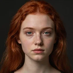 hyper realistic, full perfect face, realistic, highly detailed background, photography beautiful girl, face tamzin merchant, red hair, style of hypermannerism, ubaldo bartolini
