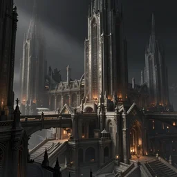 star wars concept art by greg rutkowski, an ecomenopolis of palatial, elegant, neo - gothic architecture, dark, cinematic lighting, haunting atmosphere, artstation hq.