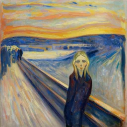 city of boston, painted by edvard munch, digital painting, 4 k