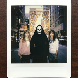 ominous polaroid of 👻 in toronto downtown city by gantz, beksinski, stranger things, jessica rossier and j. c. leyendecker and alphonse mucha, dreamworks. hyperrealistic