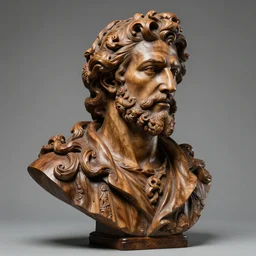 high intricate bust of sean willimcloughlin carved from wood in baroque style, studio light, maria panfilova, andrea savchenko, mike kime, ludovic plouffe, qi sheng luo, oliver cook, trending on artstation, hyper realism, high detail, wide angle, horizontal orientation