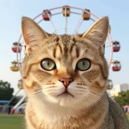 !!!! cat!!!!,! ferris wheel!, feline, photo