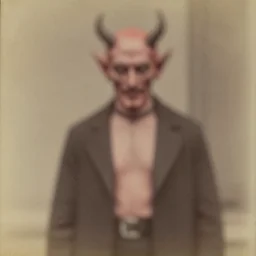 early 1900s photograph of the devil, blurry, blurry, faded