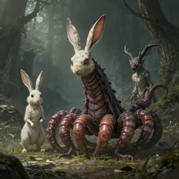 A Dark Souls Screenshot of a Three-Eared Rabbit-Centipede-Demon