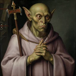 a goblin monster priest, by Hans Holbein the Younger