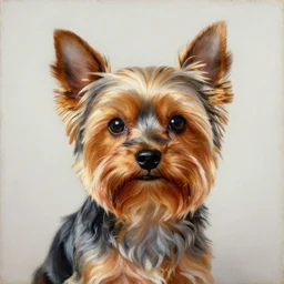 an award winning anamorphosis portrait painting of a yorkie dog, inspired by lise deharme, albrecht durer, abstract art, hyper detailed ultra sharp photorealistic portrait