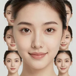 photo portrait, head centered portrait, symetrical, various point of view, enigmatic natural beauty, little shy smile, lovingly looking at camera, head in focus, elegant, highly detailed, artistic, concept art, painterly, hasselblad photography, sharp focus, volumetric lights, art style by hans jokem bakker