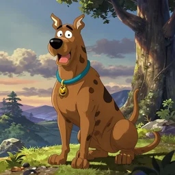 scooby doo in the style of a japanese anime show