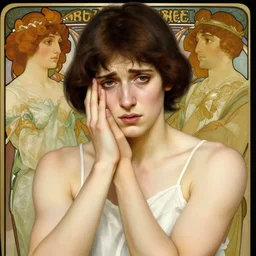 a portrait of suffering, concept art, smooth, sharp focus, illustration, art by artgerm and greg rutkowski and alphonse mucha and william - adolphe bouguereau