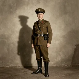 1930s photo of a officer T-Posing