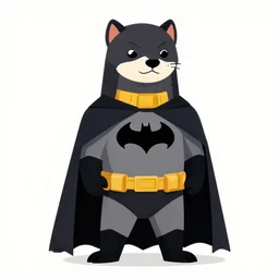 A ferret as Batman, vector art
