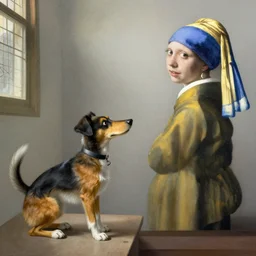 dog by moebius and atey ghailan by james gurney by vermeer