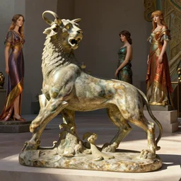 the beast at tanagra, sunlight study, art nouveau, by martin johnson heade and ( ( ( ( ( ( rachel ruysch ) ) ) ) ) ) and ( ( ( lisa frank ) ) ), 8 k, octane render