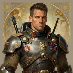 portrait of tom segura wearing battle armor, adorned with military badges, solarpunk, retrofuturist! intricate, elegant, highly detailed, ray tracing, digital painting, artstation, concept art, smooth, sharp focus, illustration, art by artgerm and greg rutkowski and alphonse mucha, 8 k