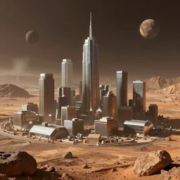 a communist city on mars, futuristic, hyper realistic, space, 4k