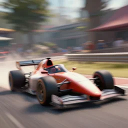 a sport car in videogame. len blur, depth unfocused. art by ismail inceoglu, filip hodas, and pixar.