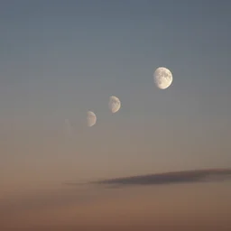 a sunset with 1 2 moons