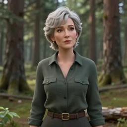 a woman lost in the woods, beautiful scene, photographed by annie leibowitz, 3D, unreal engine 5