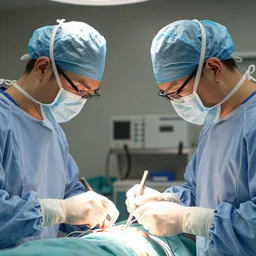 Doctors performing surgery on a foot