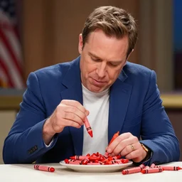 jim cramer munching on red crayons