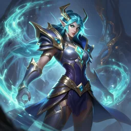 riven league of legends wild rift hero champions arcane magic digital painting bioluminance alena aenami artworks in 4 k design by lois van baarle by sung choi by john kirby artgerm and greg rutkowski and magali villeneuve mage fighter assassin