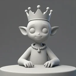 een demoon met een kroon zit bovenop een tafel, een karakterportret door vladimir kush, zbrush central contest winner, fantasy art, zbrush, dystopian art, rococo