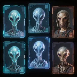 holograms of alien artifacts, digital displays, electronic frames, total recall style tech, ultrarealistic, dramatic lighting, electrical details, high details, 4k, 8k, best, accurate, trending on artstation, artstation, photorealism, ultrarealistic, digital painting, style of Caravaggio, Boris Vallejo