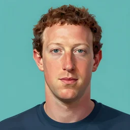A beautiful portrait of Mark Zuckerberg, frontal, digital art by Eugene de Blaas and Ross Tran, vibrant color scheme, highly detailed, in the style of romanticism