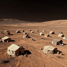 beautiful photograph of a marxist settlement on mars