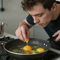 thom yorke as and is egg yolk while cooking on a pan while made out egg yolk cooking in a pan, thom yorke egg yolk is made of egg yolk he is egg yolk, thom yolk, realistic, hyperrealistic, ultra realistic, real, real world, highly detailed, very detailed, extremely detailed, intricate details, 8 k resolution, hd quality