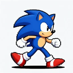 pixel art of Sonic the Hedgehog running