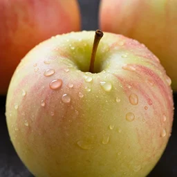 dew cover apple, food photography