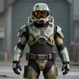 master chief posing with a grunt