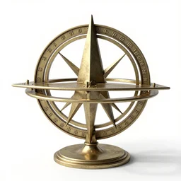 scandinavian astrolabe, clean 3d render, octane render, isolated on a pure white background, centered, entire object in frame, sharp focus, soft studio lighting