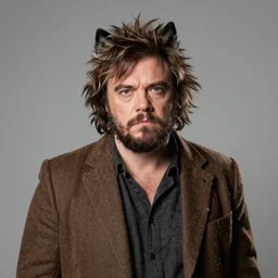 jack black as wild and crazy wolfman, portrait, 1 8 0 0, photography