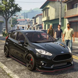 highly detailed black ford fiesta modificated by hoonigan in gta v, street in ecuador, happy ambience, stephen bliss, unreal engine, fantasy art by greg rutkowski, loish, rhads, ferdinand knab, makoto shinkai and lois van baarle, ilya kuvshinov, rossdraws, tom bagshaw,