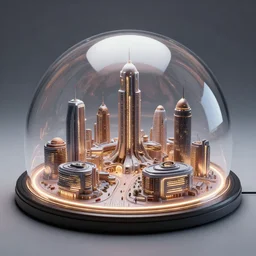 highly detailed render of mars metropolis under a shining glass dome, hyper detailed, digital art, led lighting, studio quality, smooth render, unreal engine 5, octane render, trending on artstaion.