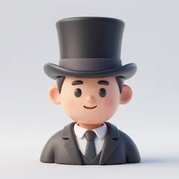 a stylized image of a man in a top hat, a 3D render by Arent Arentsz, deviantart contest winner, altermodern, black background, goth, dark