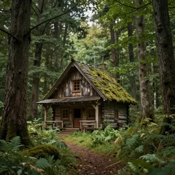 in deep forest in france antic cabin farytale story