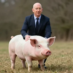 jeff bezos rides a high pig
