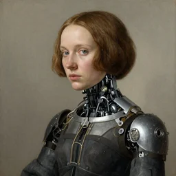 art of a cyborg young woman by jan van eyck